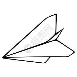 纸飞机手绘矢量在白色背景上 儿时观念图片