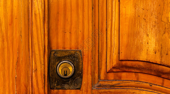 特写旧锁 门锁上有有趣的纹理警卫入口房子安全金属圆柱出口古董钥匙腐蚀图片