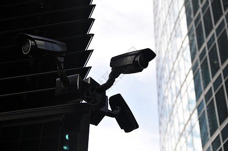 现代城市结构中的安全摄像头警卫玻璃控制犯罪监视器视频建筑技术预防电路图片