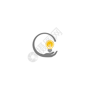 想法手 bulp lam 标志 ico插图电气活力发明力量创新灯泡思维创造力男人图片