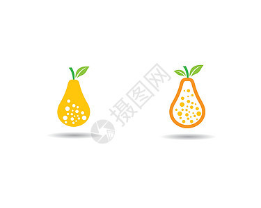 梨标志模板卡通片白色农业黄色营养水果食物叶子绿色饮食图片