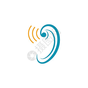 听力标志模板矢量 ico夹子心脏病学黑色插图耳聋波浪白色噪音艺术医生图片