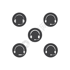 麦克风和耳机图标标志 vecto工作室中心技术插图打碟机体积立体声黑色音乐配饰背景图片
