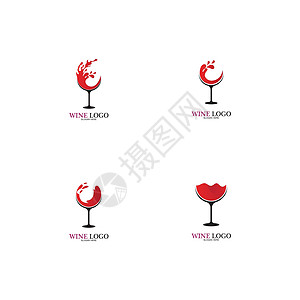 葡萄酒标志设计插图的 iconvecto玻璃葡萄园饮料艺术餐厅酒精藤蔓酒杯瓶子食物图片