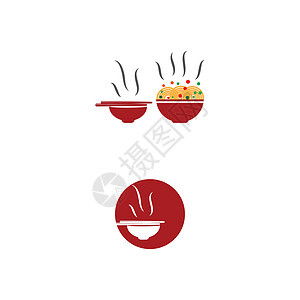 面条标志模板矢量符号送货拉面美食菜单午餐红色筷子标识食物餐厅背景图片