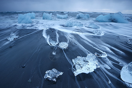 冰山海滩气候冰川蓝色白色天空海浪火山旅行海洋黑色图片