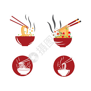 设置面条标志模板矢量符号酒吧餐厅筷子送货午餐食物美食菜单标识拉面图片