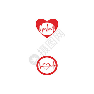 心脉标志模板矢量符号脉冲心脏红色心电图监视器海浪健康图表心脏病学医院图片