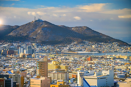 日本天线市中心哈科海特市城市地标函馆天际季节市中心半岛公吨吸引力景观图片