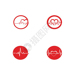 设置心脉标志模板矢量符号医疗图表海浪韵律心脏病学情况心电图健康脉冲生活图片