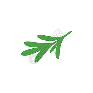 迷迭香叶矢量标志插图模板迷迭香元素标识食物香气植物设计树叶香料绿色背景图片