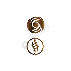 头发标志模板矢量符号发型温泉艺术商业女性沙龙海浪标识背景图片