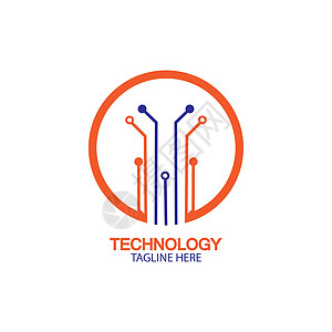 电路技术标志矢量商业插图科学蓝色圆圈互联网电脑标识网络网站图片