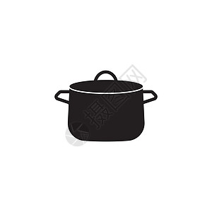 平底锅图标标志矢量模板植物食物用具烹饪厨房标识白色网络美食背景图片