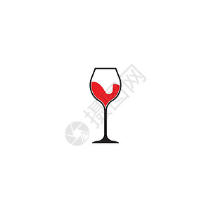 葡萄酒标志模板矢量图食物庆典插图液体餐厅标识黑色酒厂红色藤蔓图片