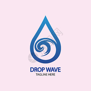与波浪的水滴 标志概念润滑剂蓝色健康墨水果汁插图活力商业标识汽油图片