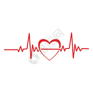 心脏脉搏标志模板矢量符号生活心脏病学诊断测试曲线海浪有氧运动医院心电图医疗图片
