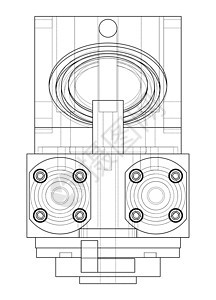 抽象行业对象概念 韦克托建造草稿盒子插图机器草图技术工业电脑机械图片