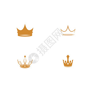 设置皇冠标志模板矢量 ico徽章奢华标识金子剪贴装饰品皇家风格纹章黑色图片