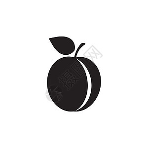 梅花标志矢量图标设计水果绿色标识李子饮食植物艺术叶子食物插图图片