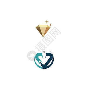 钻石标志模板矢量符号插图字母网络商业身份公司奢华徽章标识背景图片