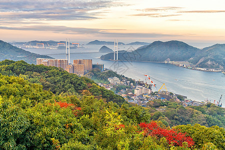 日本九州长崎市中心天线城市风景天际日落景观建筑学地标旅行建筑日出图片