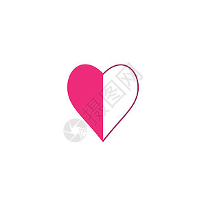 爱 Logo 模板矢量符号环形卡片医疗婚姻白色红色标识艺术婚礼插图背景图片