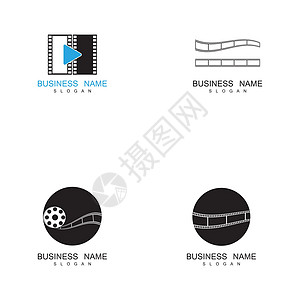 它制作图案的幻灯片徽标模板集黑色夹子星星屏幕卷轴娱乐视频相机电影节日图片