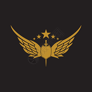 带盾牌矢量图标的金翅剑身份品牌商业勋章字体桂冠收藏安全公司花圈图片