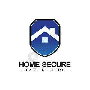 家庭安全标志智能房屋标志设计 家庭保护标志设计模板 矢量盾牌和房子标识图插图技术建筑学建造控制机构电脑后卫网络公寓图片