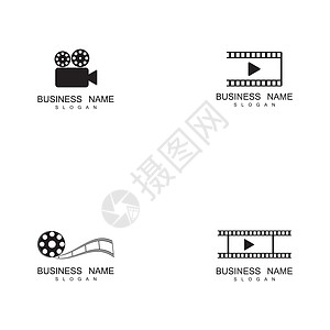 它制作图案的幻灯片徽标模板集电影空白黑色娱乐磁带视频摄影夹子相机线圈图片