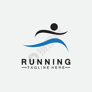 跑步人标志符号矢量图解设计 健康跑马拉松运动员短跑矢量日志行动赛跑者男人运动男性训练锻炼俱乐部竞赛插图图片