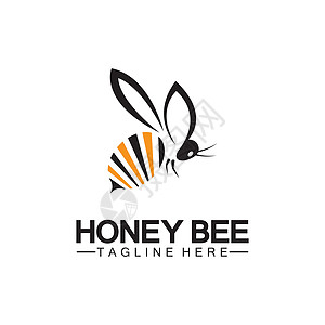 蜜蜂蜂蜜标志矢量图标符号插图设计模板橙子蜂窝艺术翅膀标签卡通片六边形徽章昆虫标识图片