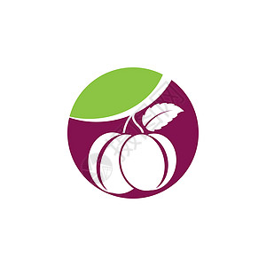 梅花标志矢量图标设计标识艺术饮食植物叶子食物紫色李子水果插图图片