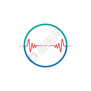 艺术设计健康医学心跳脉冲心脏病学监视器心脏生活海浪图表曲线医疗韵律背景图片