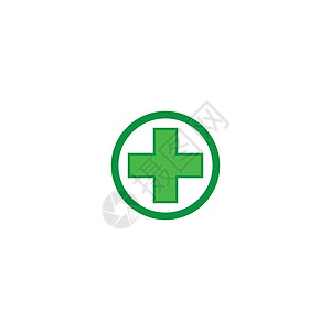交叉医疗 Logo 模板矢量符号情况救护车医院徽章健康制药身份药品绿色脉冲图片