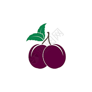 梅花标志矢量图标设计艺术绿色水果标识叶子李子饮食紫色插图植物图片