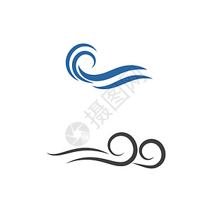 风标志模板矢量符号艺术海浪气候天气空气标识速度风暴白色漩涡图片