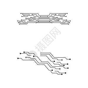 电路标志模板 vecto蓝色插图科学技术一体化创造力网络商业线条电子图片