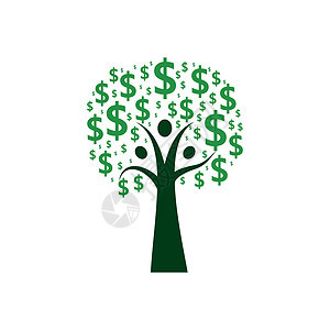 金钱树繁荣符号日志白色插图绿色金融艺术植物现金剪贴环境商业背景图片