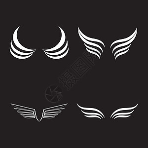 翅膀金色标志矢量图模板vecto纹章身份艺术金属徽章插图羽毛商业公司奢华图片