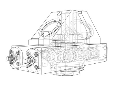 抽象行业对象概念 韦克托框架草图盒子工业圆柱工程建造轮廓螺丝机械图片