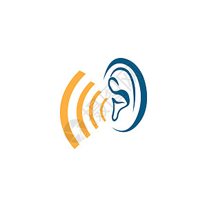 听力标志模板矢量图标设计标识健康感官波浪收音机技术听觉噪音网络耳聋图片