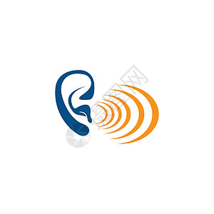 听力标志模板矢量图标设计音乐收音机洞察力医疗身体插图耳聋体积标识白色图片