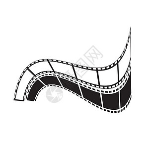 抽象电影图标矢量图解设计模板商业黑色工作室照片生产插图白色娱乐磁带艺术图片