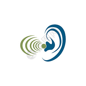 听力标志模板矢量图标设计波浪耳聋援助医疗听觉洞察力网络音乐医生健康图片