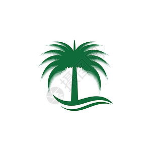 枣树 Logo 模板矢量符号热带棕榈海滩旅行黑色食物白色水果叶子植物背景图片