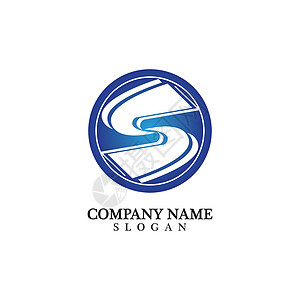 商业企业字母 S 标志设计矢量身份技术公司互联网网络推广丝带标识插图品牌背景图片