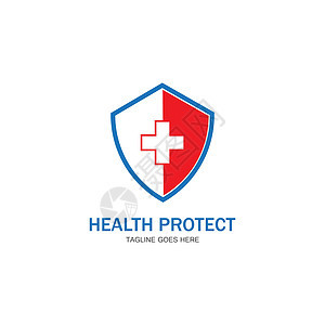 健康保护与盾牌标志设计矢量模板医疗或保险公司vecto保险药品防御安全警卫医院白色帮助医生商业图片