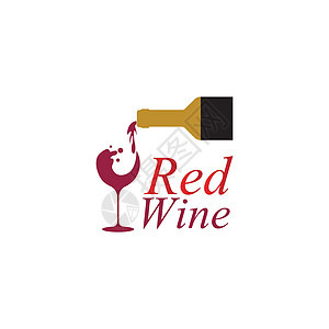 葡萄酒标志设计插图的 iconvecto瓶子酒杯餐厅酒吧标识绘画葡萄园酒精饮料食物图片